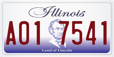 IL license plate A017541