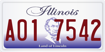 IL license plate A017542