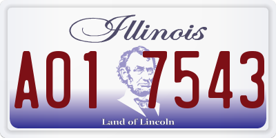 IL license plate A017543