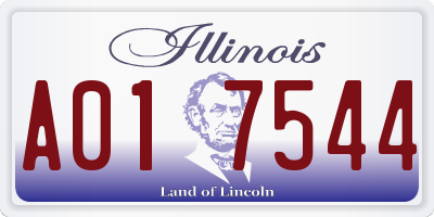 IL license plate A017544