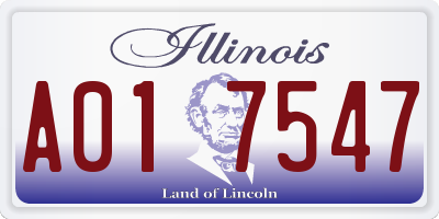 IL license plate A017547
