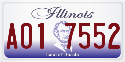 IL license plate A017552