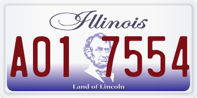 IL license plate A017554