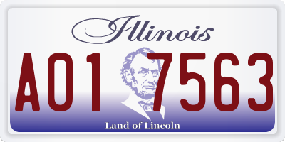 IL license plate A017563