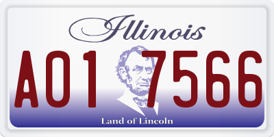 IL license plate A017566