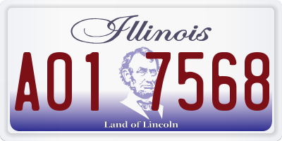 IL license plate A017568
