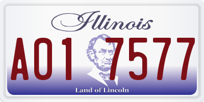 IL license plate A017577