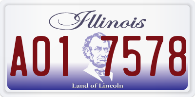 IL license plate A017578