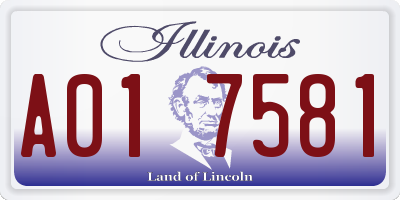 IL license plate A017581