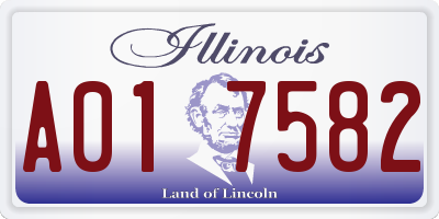 IL license plate A017582