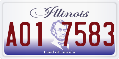 IL license plate A017583