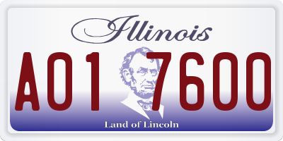 IL license plate A017600