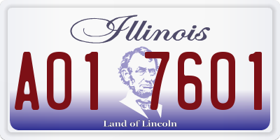 IL license plate A017601