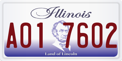 IL license plate A017602