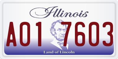 IL license plate A017603