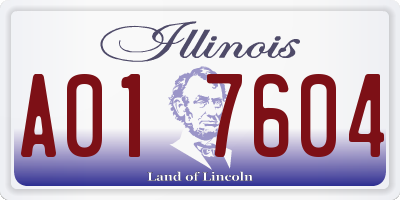 IL license plate A017604