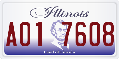 IL license plate A017608