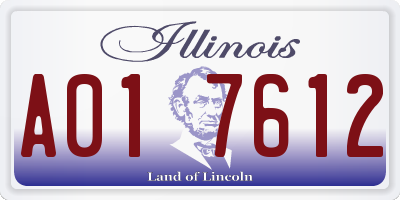 IL license plate A017612