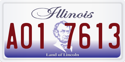 IL license plate A017613