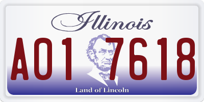 IL license plate A017618