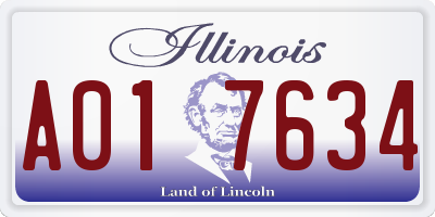 IL license plate A017634