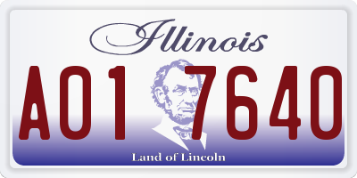 IL license plate A017640