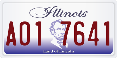 IL license plate A017641
