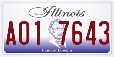 IL license plate A017643
