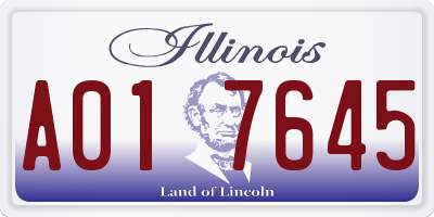 IL license plate A017645
