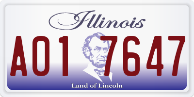 IL license plate A017647