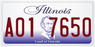 IL license plate A017650