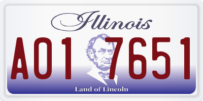 IL license plate A017651
