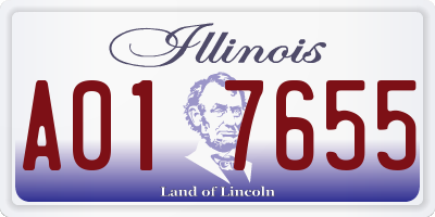 IL license plate A017655