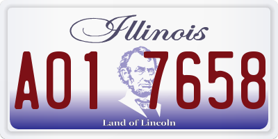 IL license plate A017658