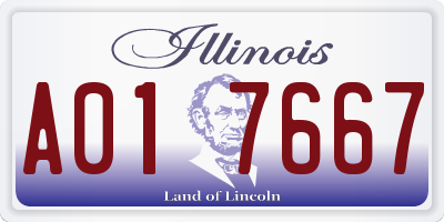 IL license plate A017667
