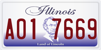 IL license plate A017669