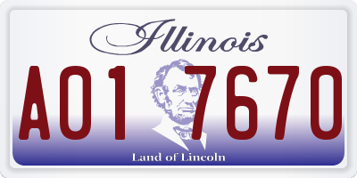 IL license plate A017670