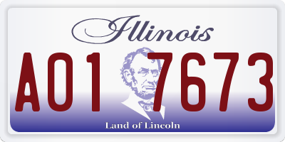 IL license plate A017673