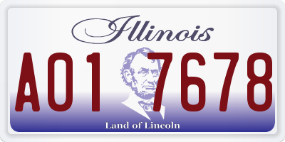 IL license plate A017678