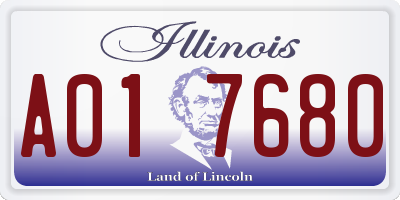 IL license plate A017680