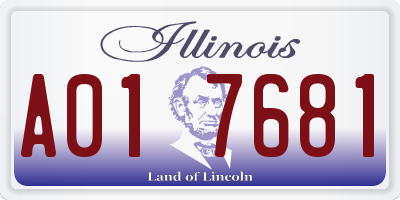 IL license plate A017681