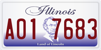 IL license plate A017683