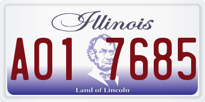 IL license plate A017685