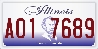 IL license plate A017689
