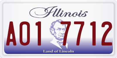 IL license plate A017712