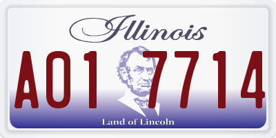 IL license plate A017714