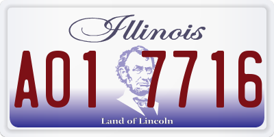 IL license plate A017716