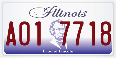 IL license plate A017718