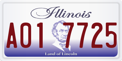 IL license plate A017725
