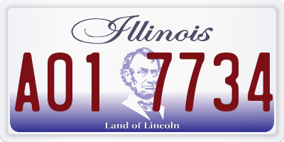 IL license plate A017734